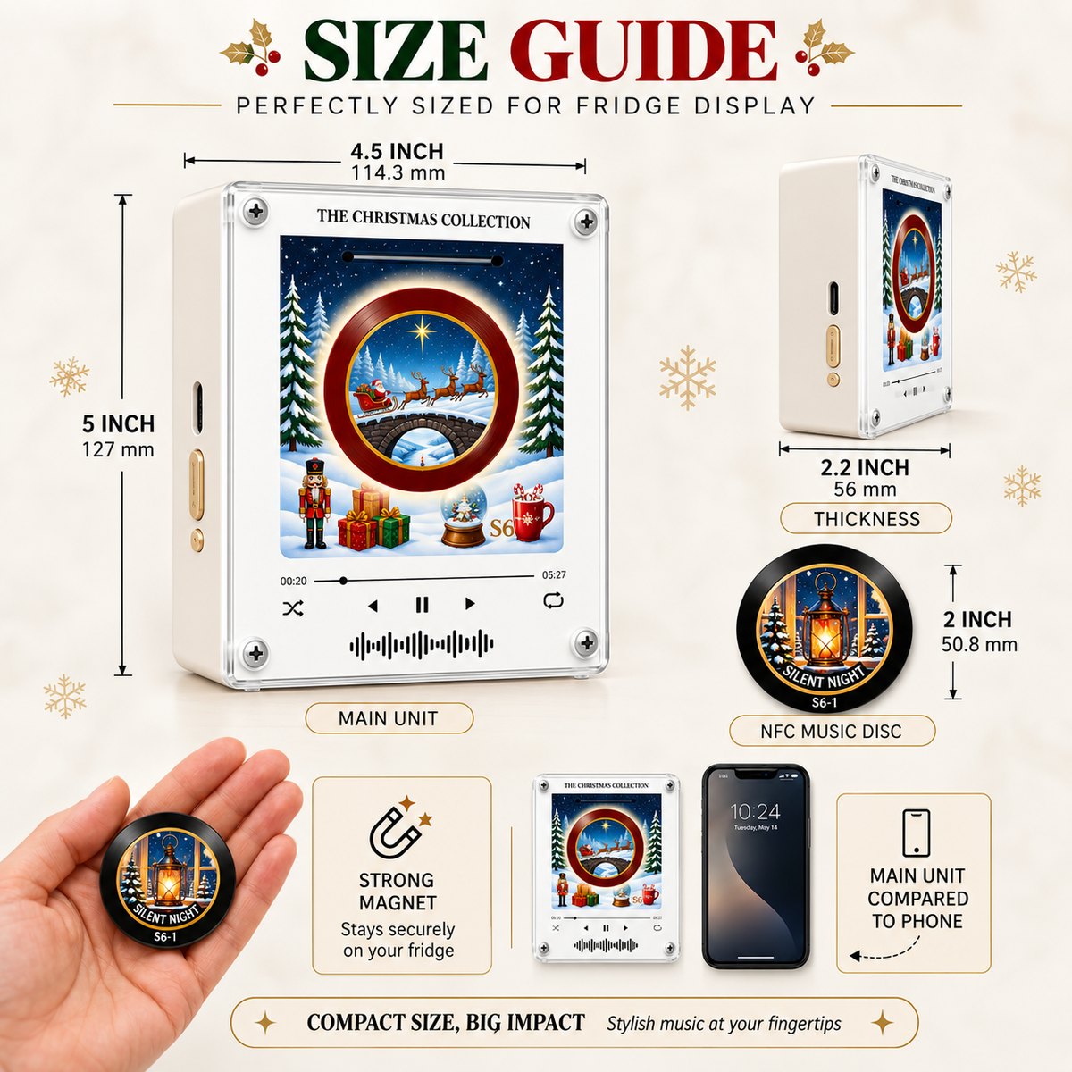 HolidaySpins™ Christmas Vinyl Music Player